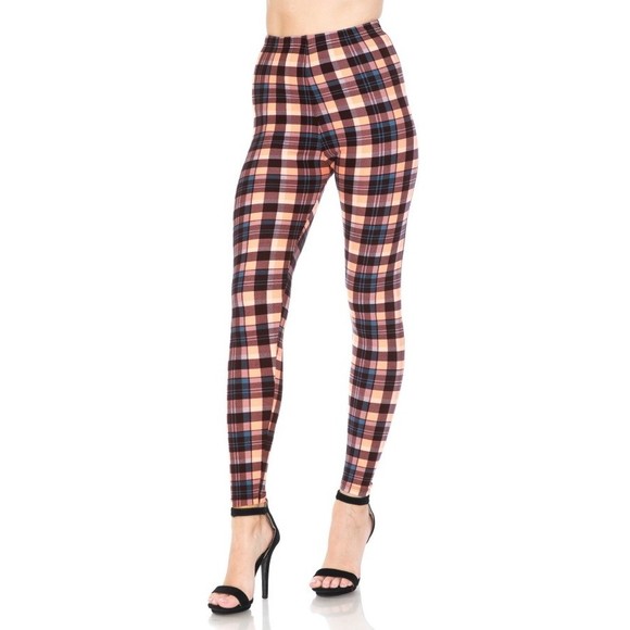 Multi Printed, High Waisted, Leggings With An Elasticized Waist Band - Picture 4 of 10